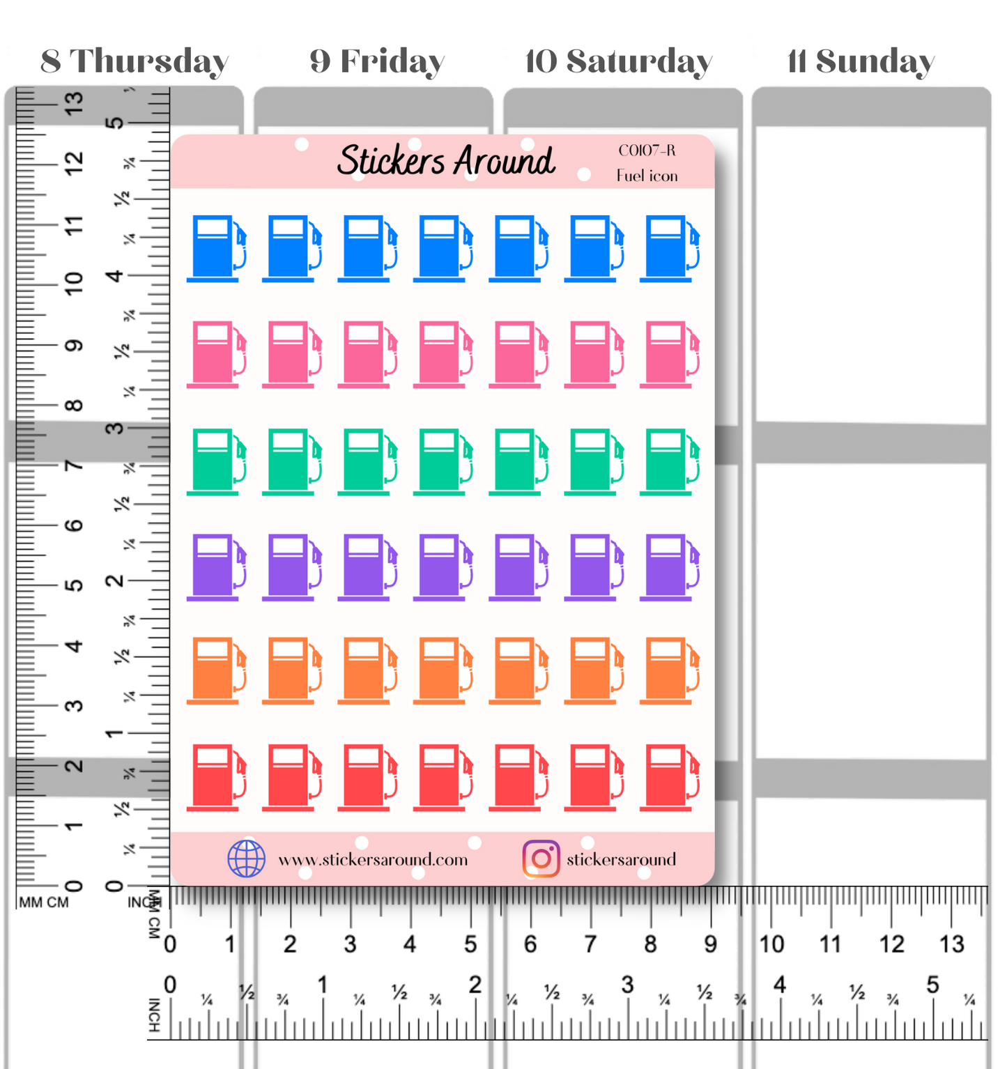 Fuel Icon Planner Stickers