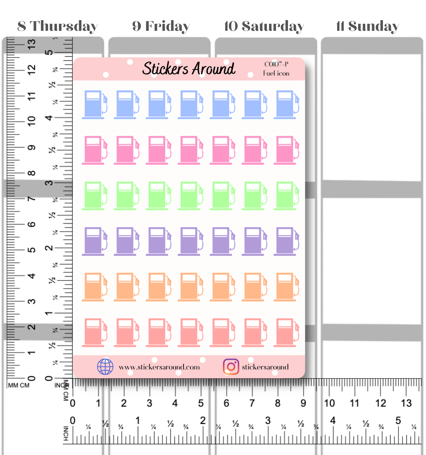 Fuel Icon Planner Stickers