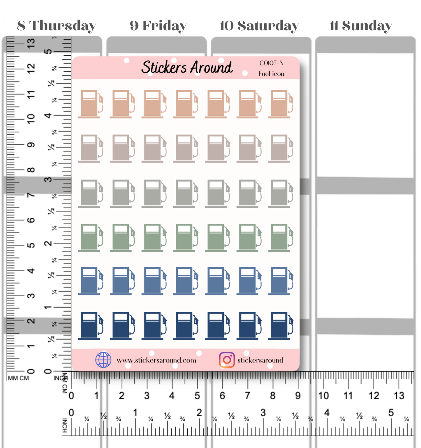 Fuel Icon Planner Stickers