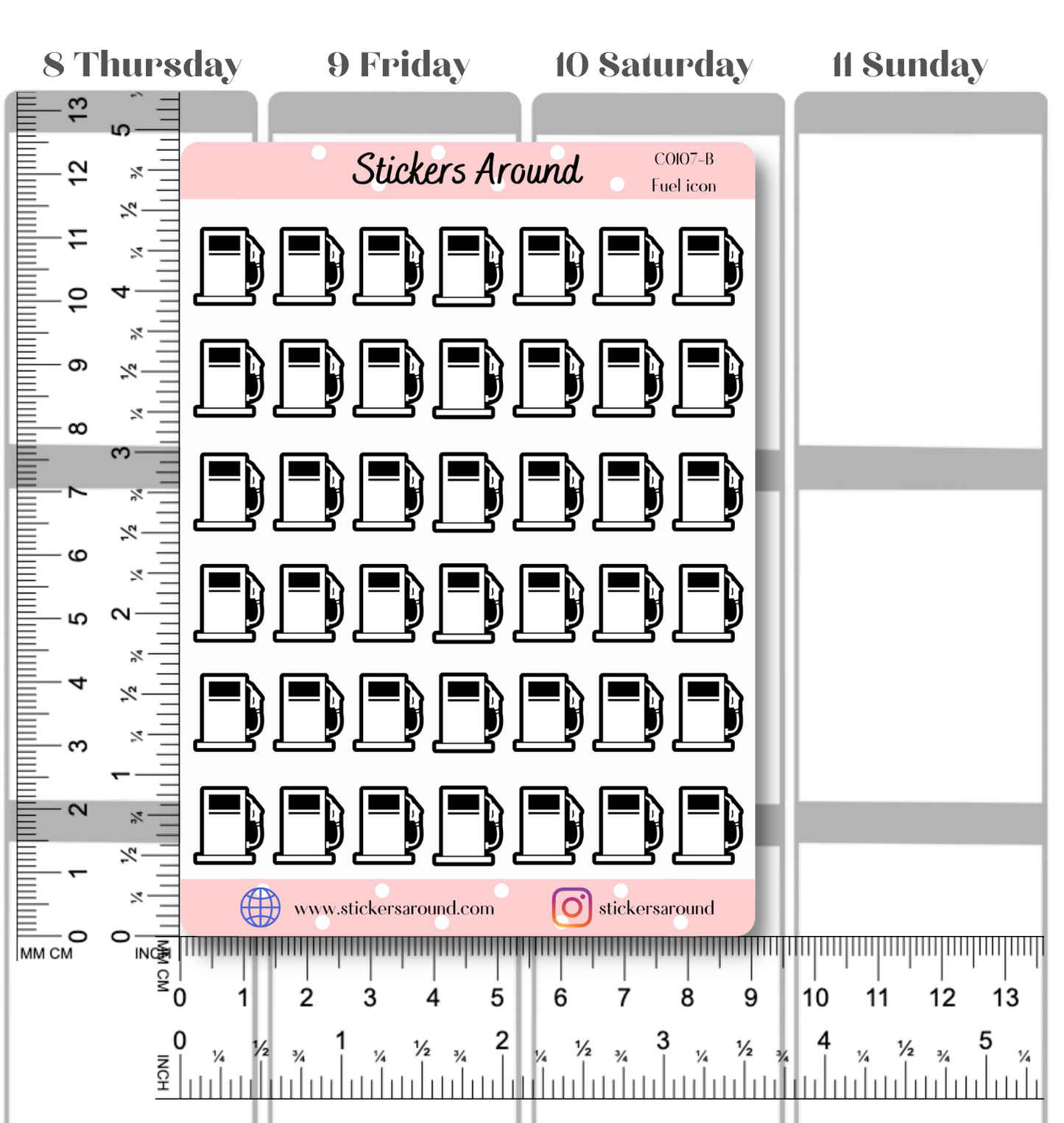 Fuel Icon Planner Stickers