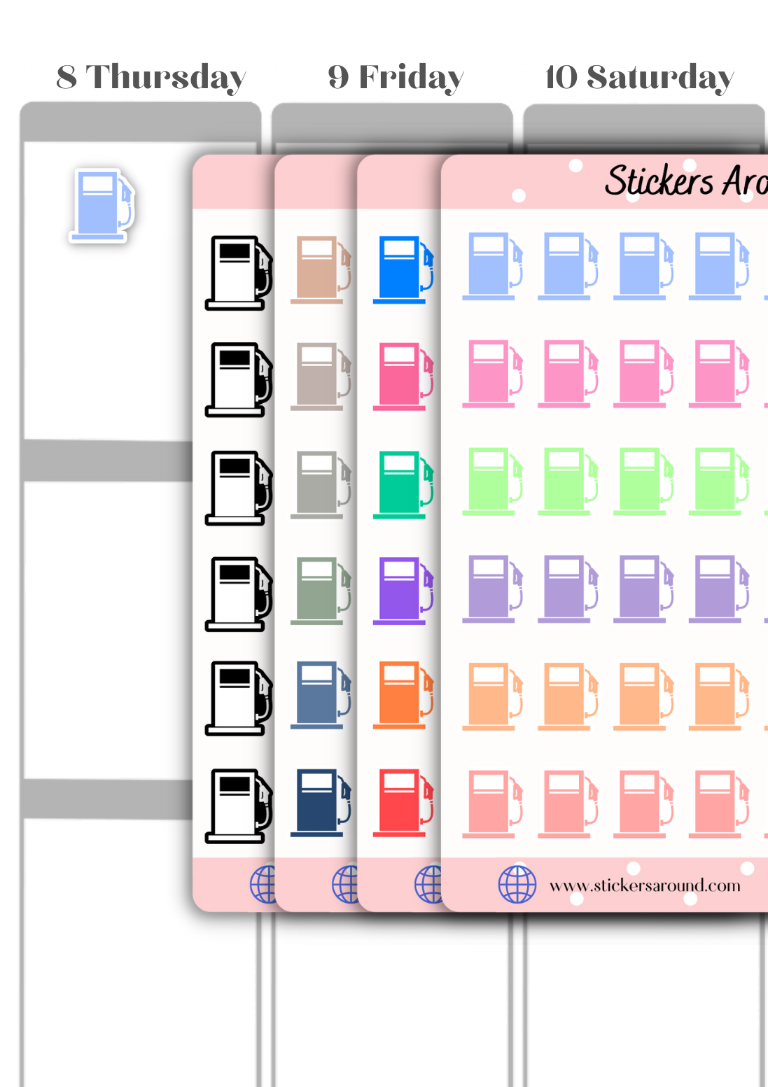 Fuel Icon Planner Stickers