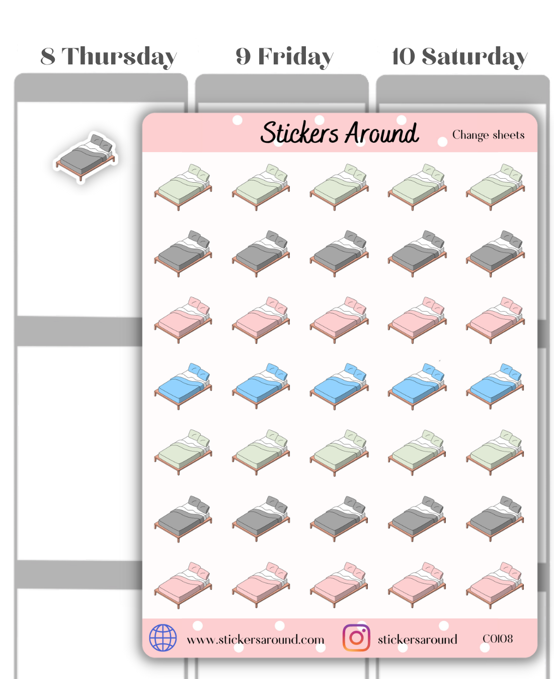 Change Bed Sheets Sticker