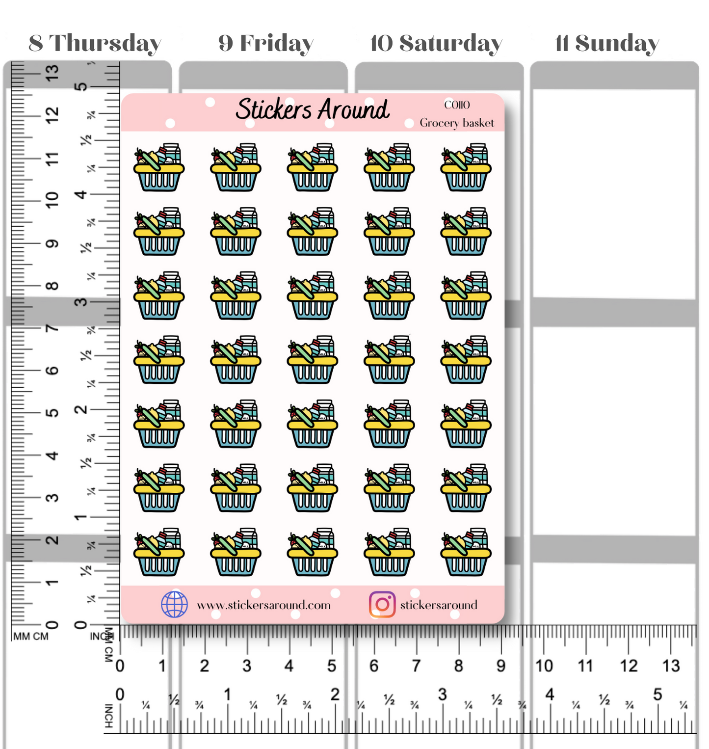 Grocery Basket Icon Planner Sticker