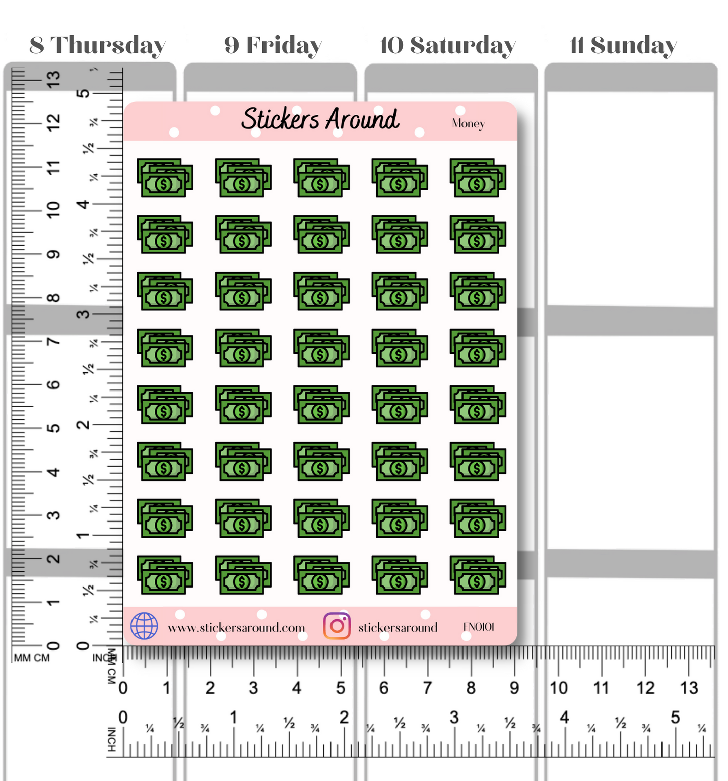 Cash Icon Planner Sticker