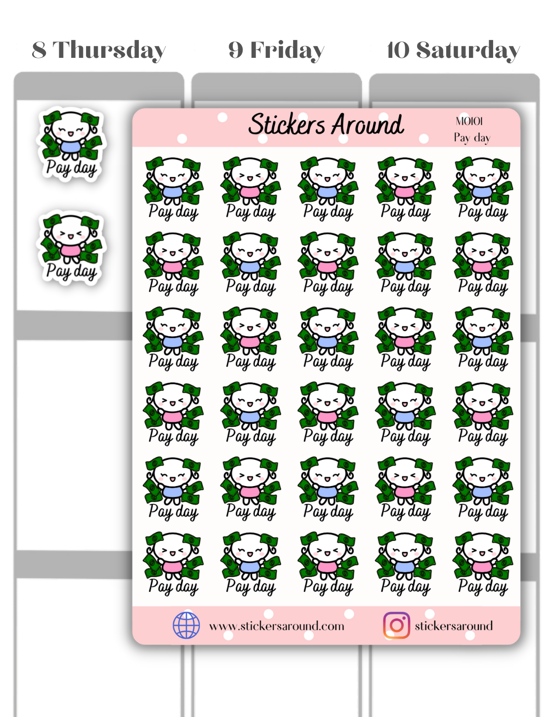 Payday Planner stickers