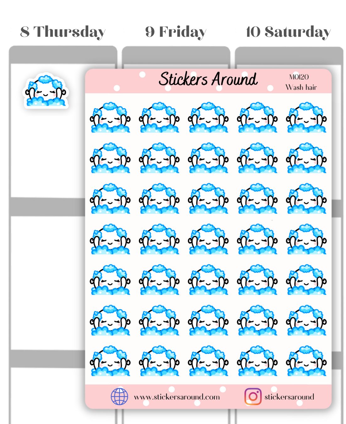 Wash Hair Planner Sticker