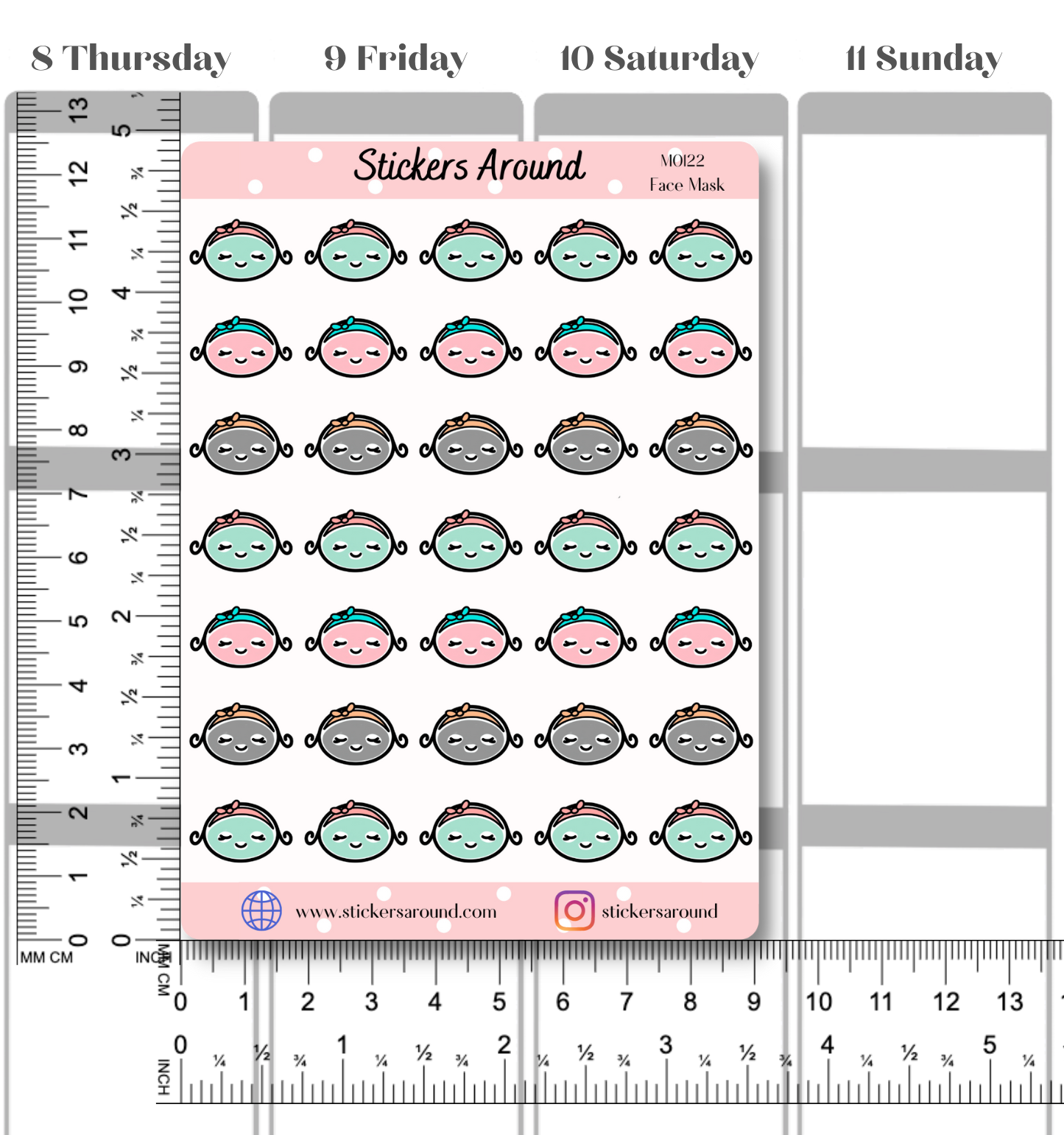 Face Mask Planner Sticker