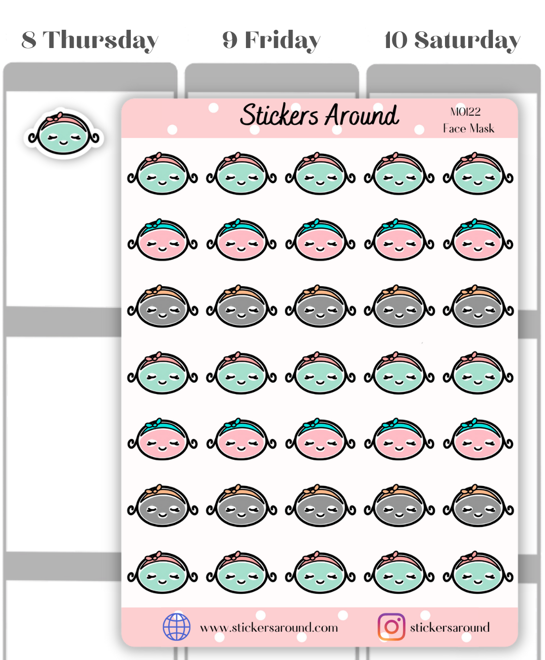 Face Mask Planner Sticker