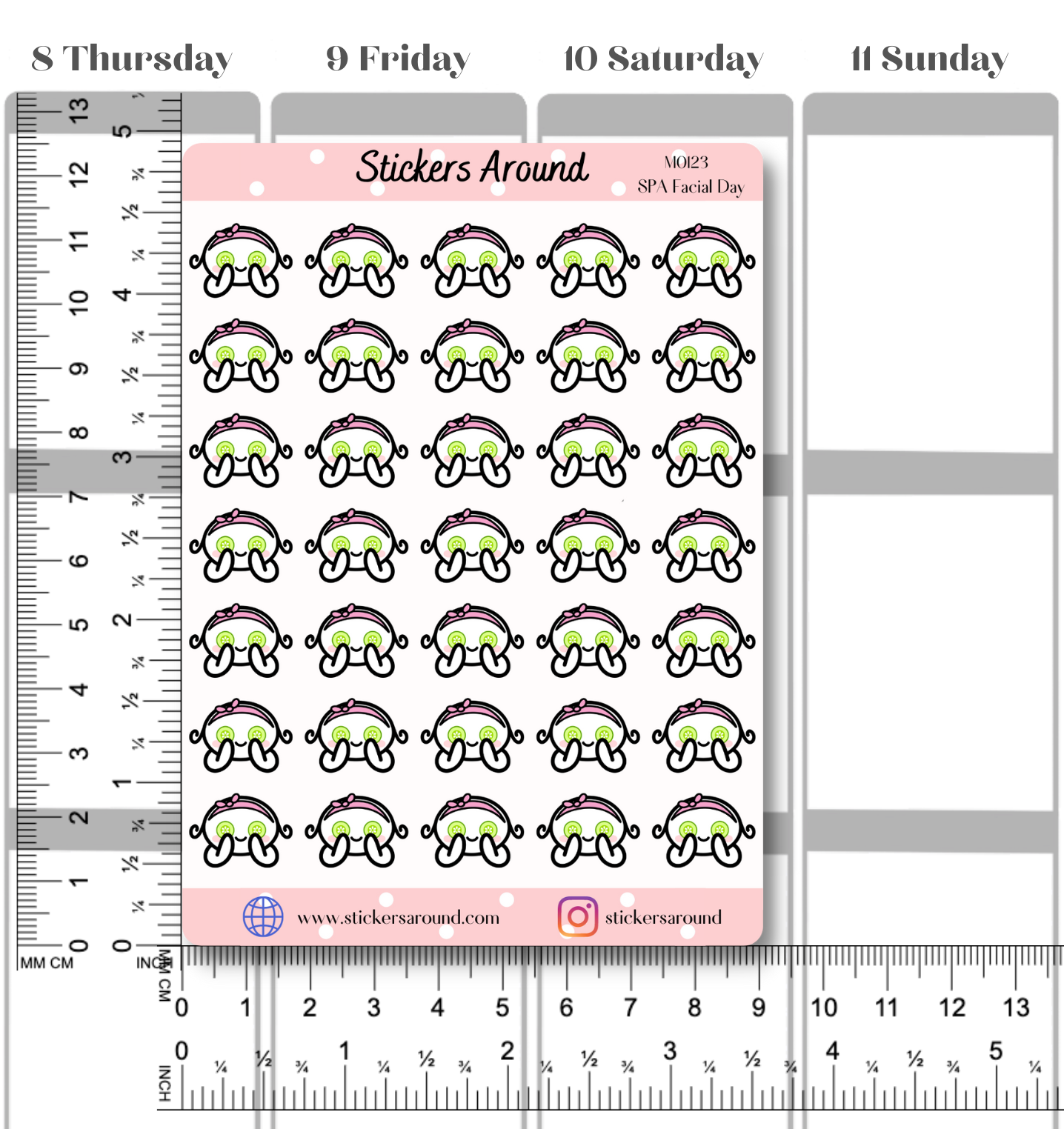 SPA Facial Planner Sticker, Me Time Stickers