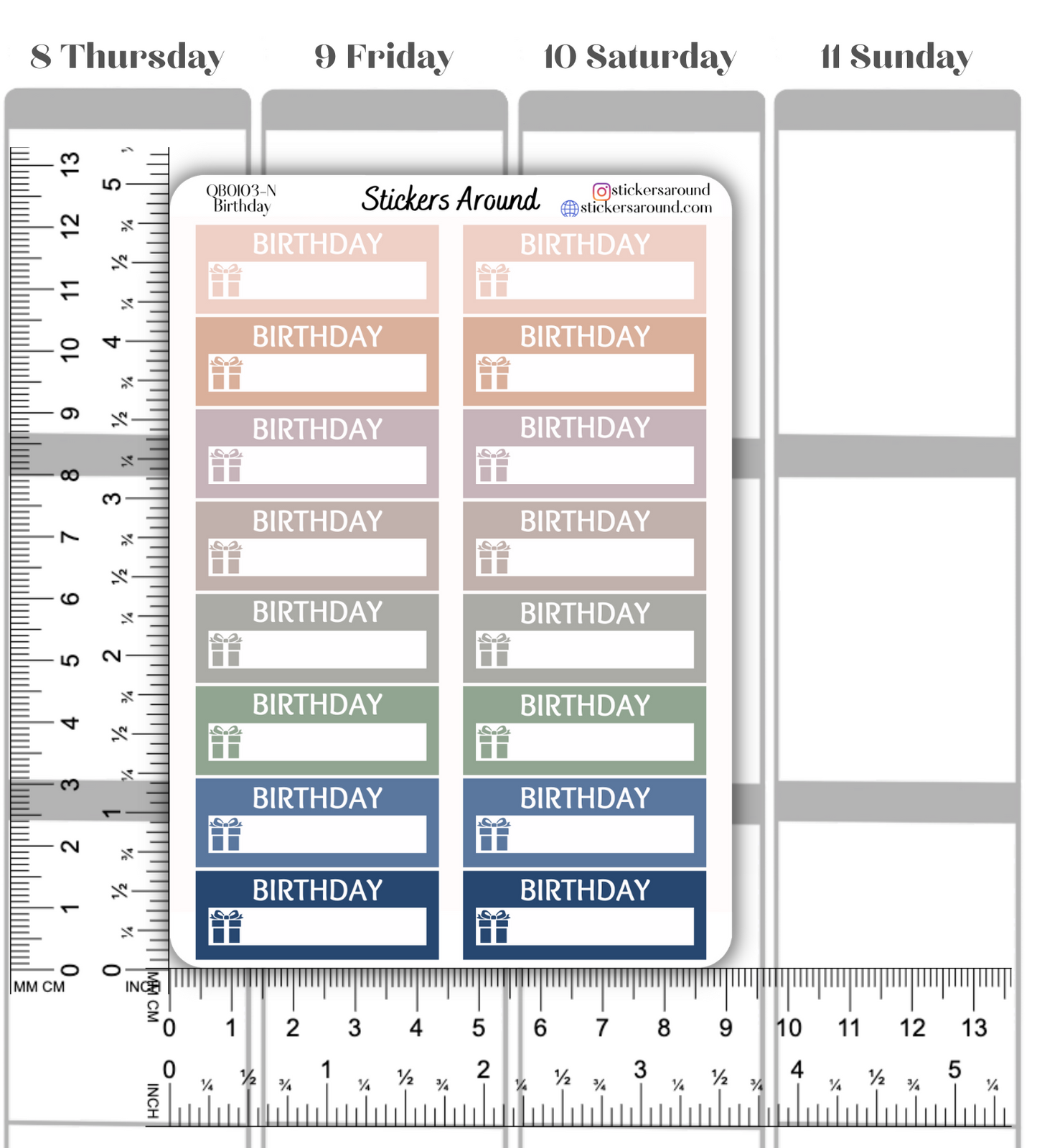Birthday Quarter Box Planner Sticker