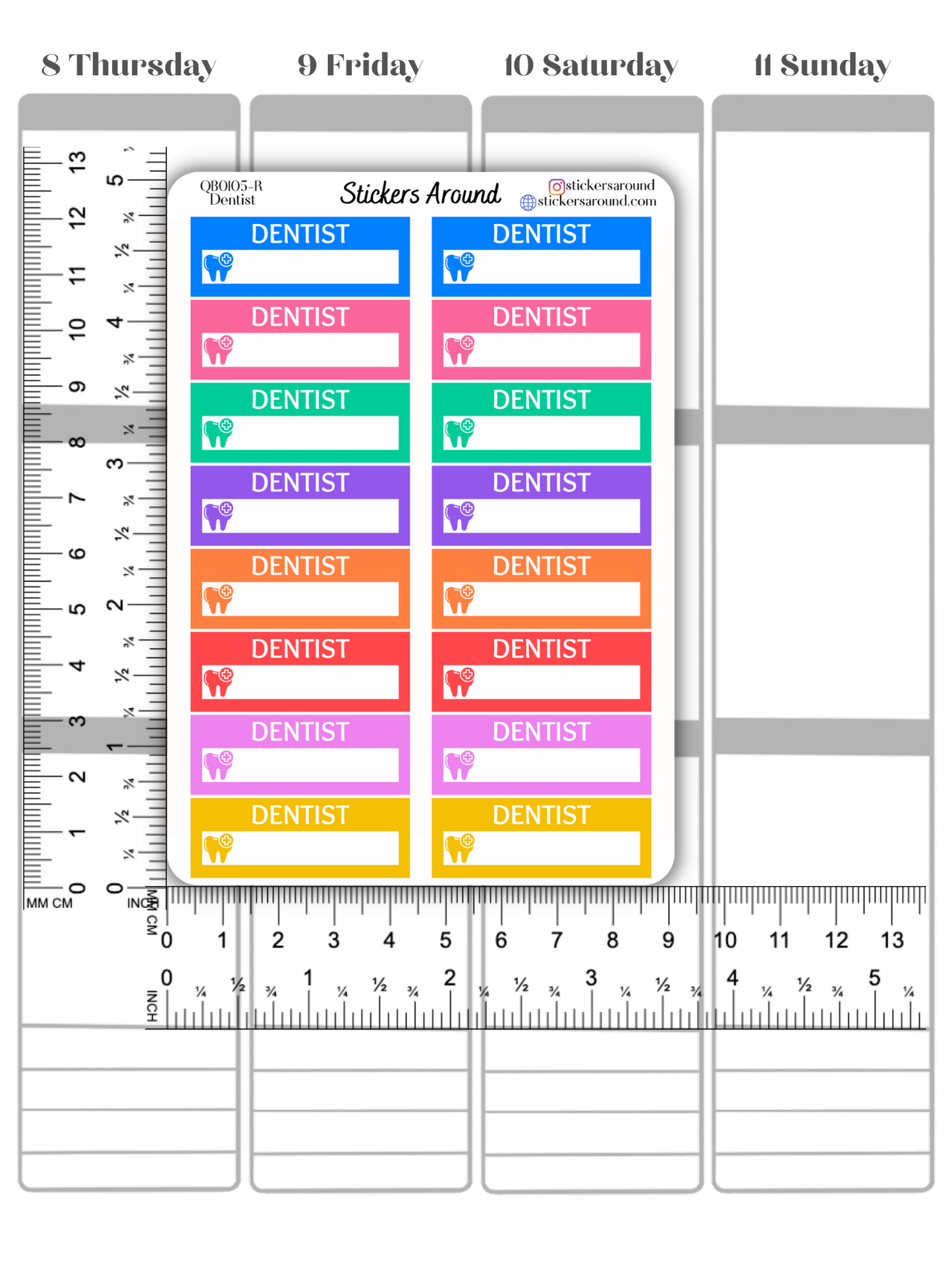 Dentist Appointment Quarter Box Planner Sticker