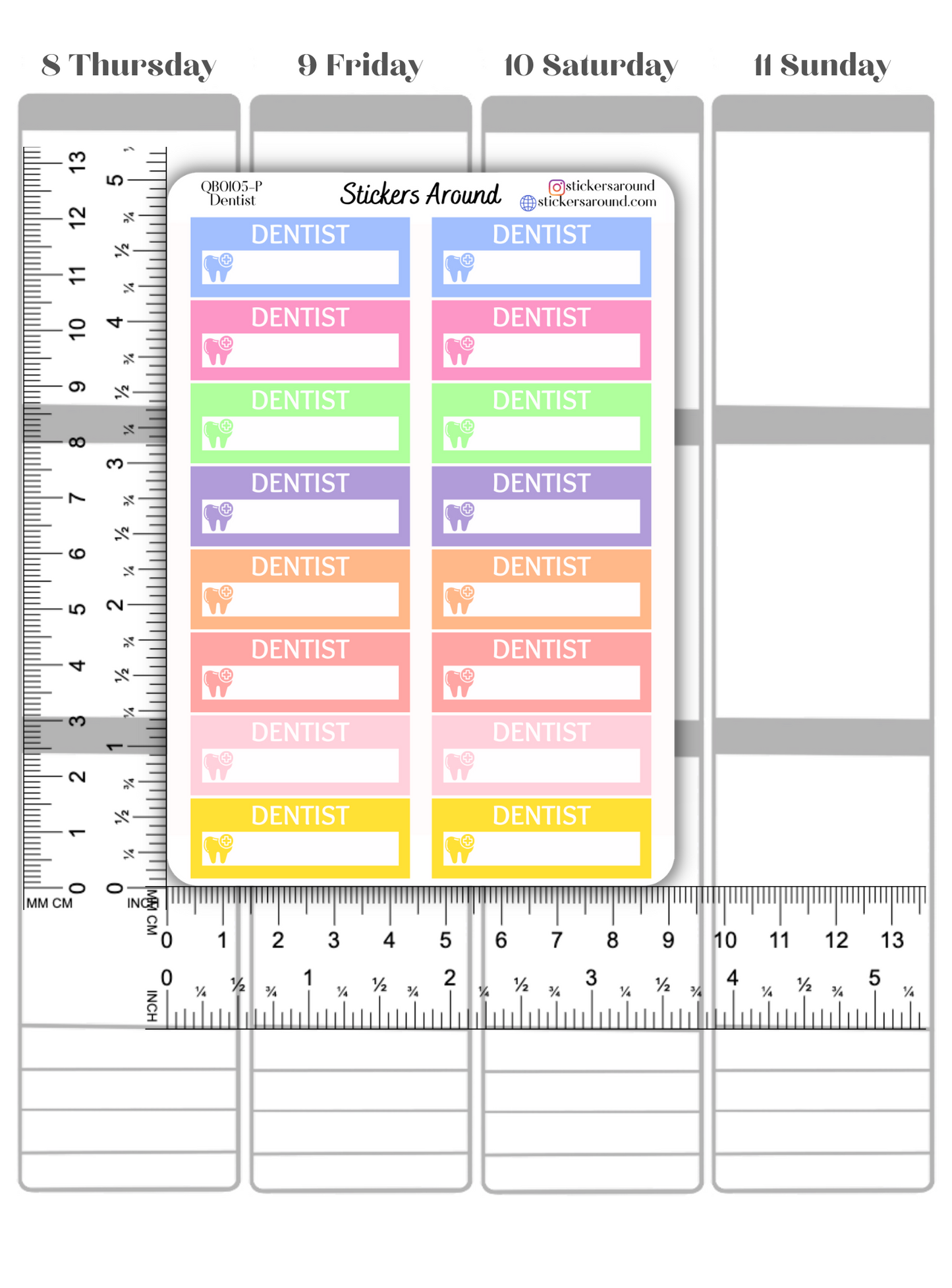 Dentist Appointment Quarter Box Planner Sticker