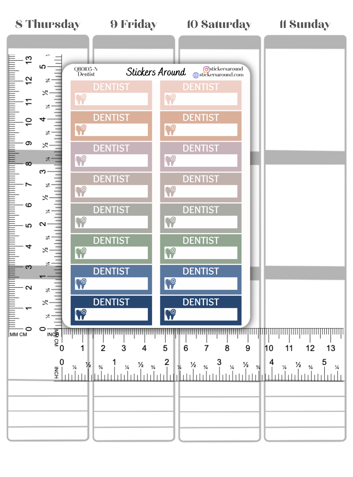 Dentist Appointment Quarter Box Planner Sticker