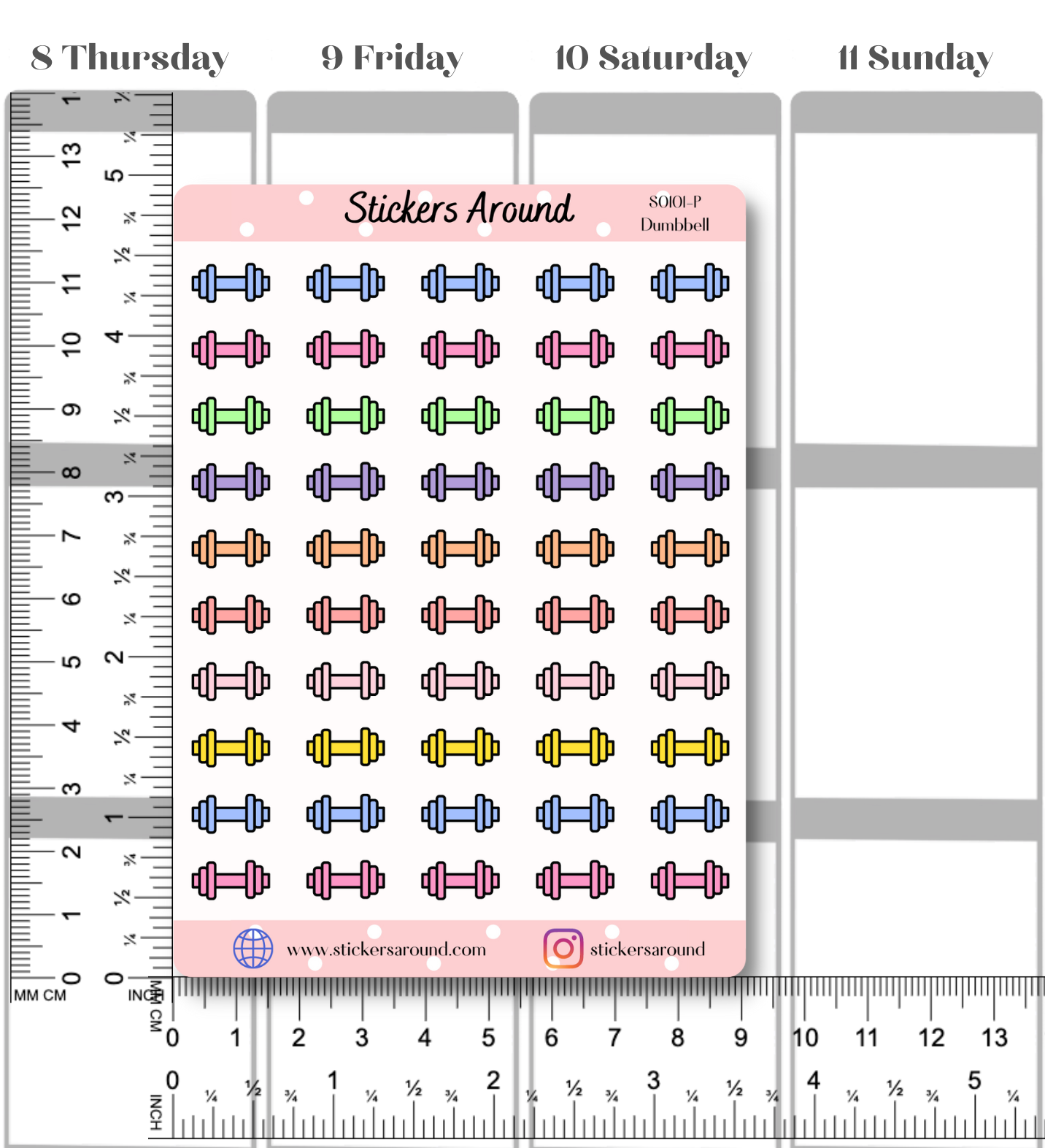 Dumbbell Icon Planner stickers