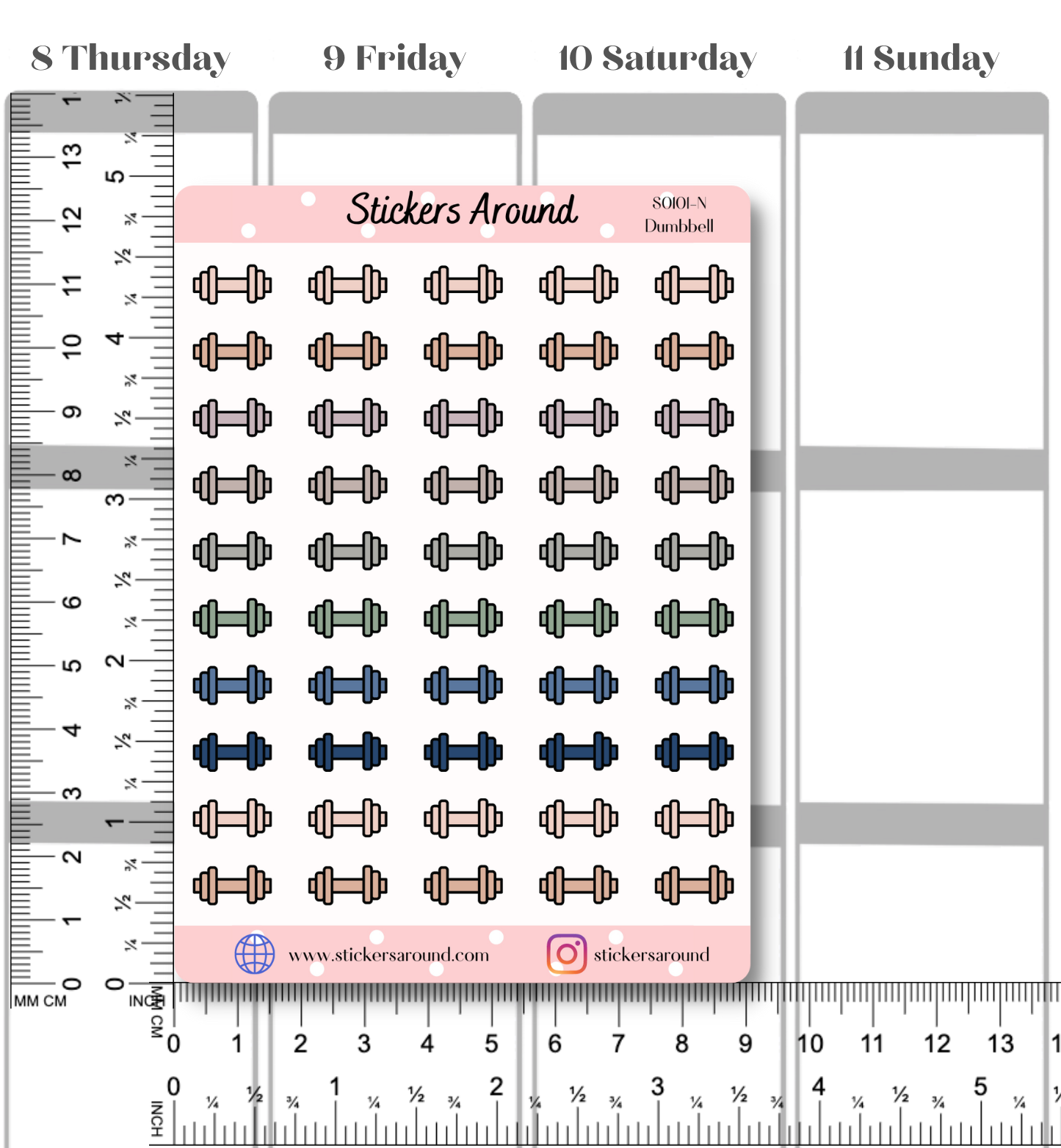 Dumbbell Icon Planner stickers