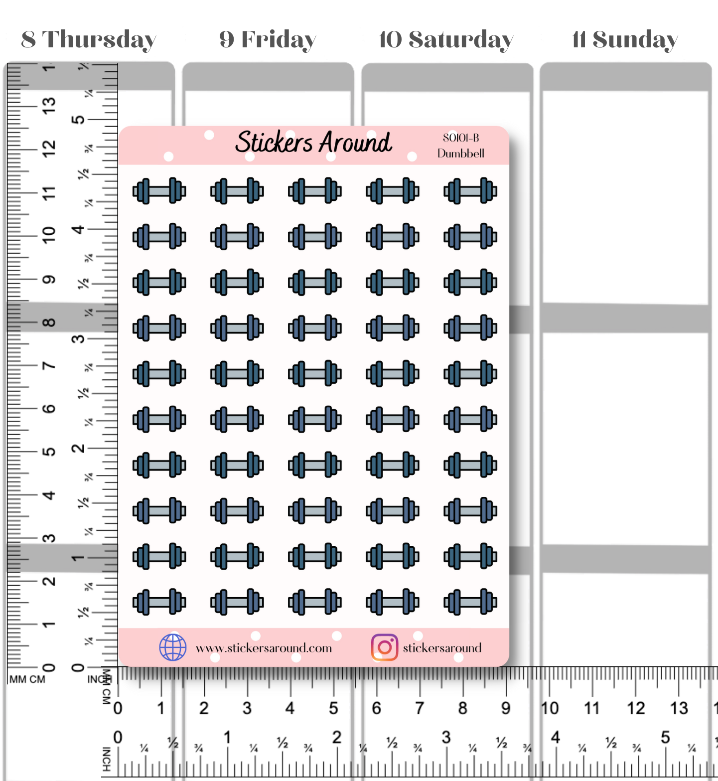 Dumbbell Icon Planner stickers
