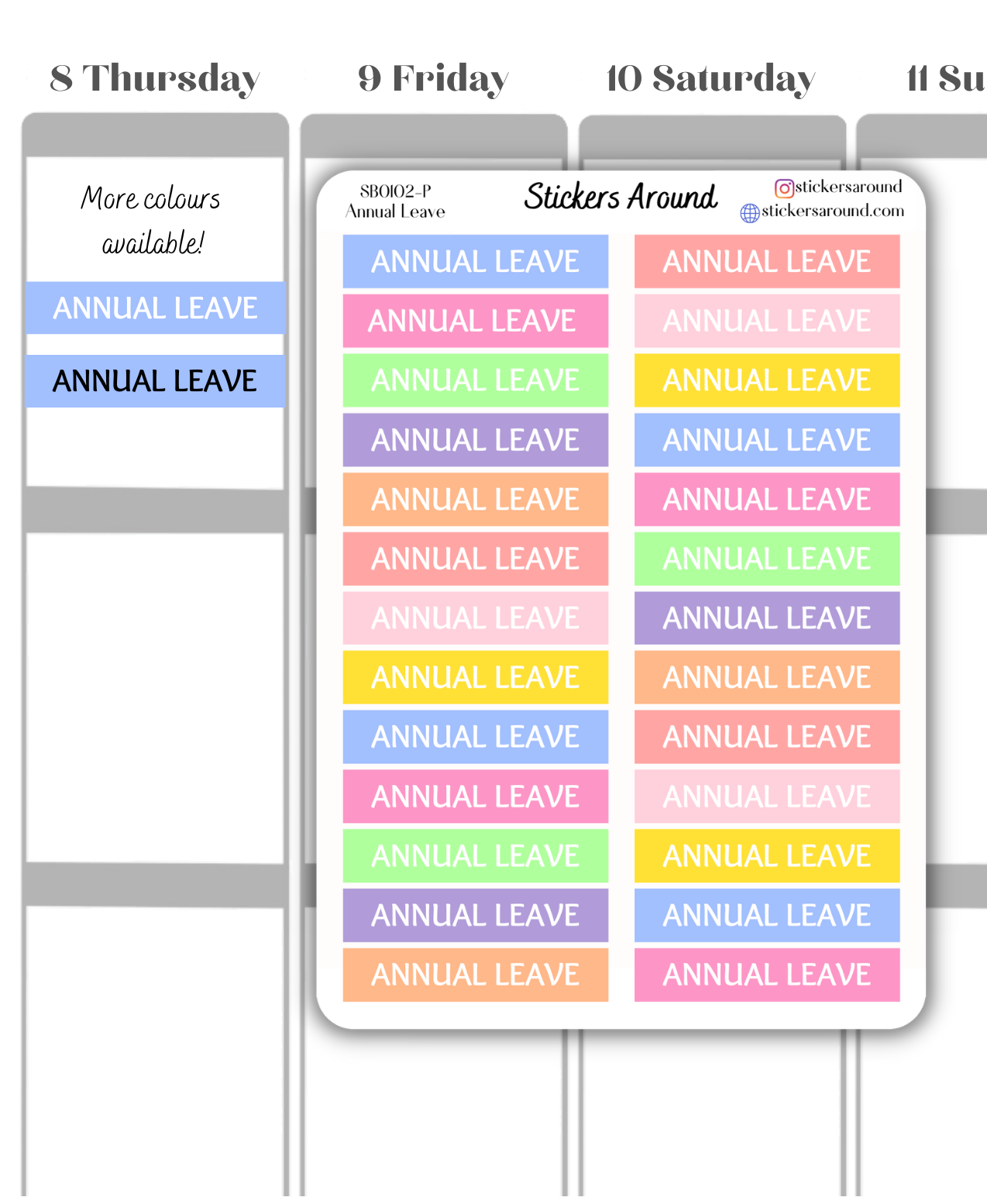 Annual Leave Skinny Header Sticker