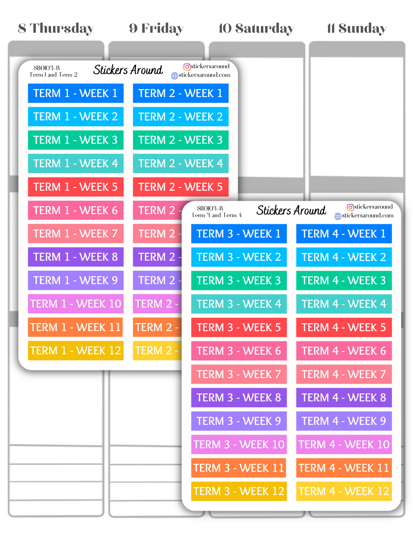 Australian School Term Header Planner Sticker