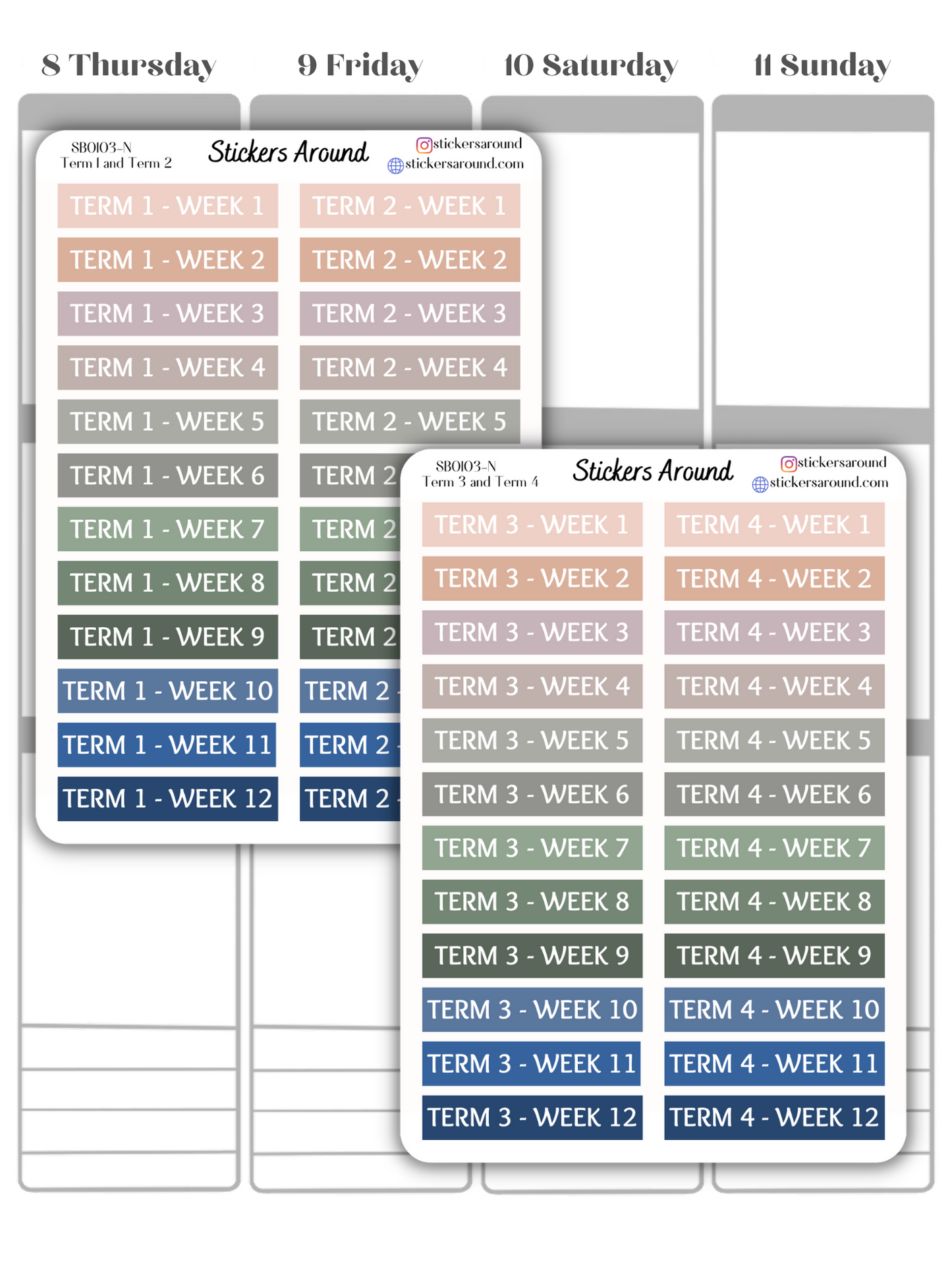 Australian School Term Header Planner Sticker
