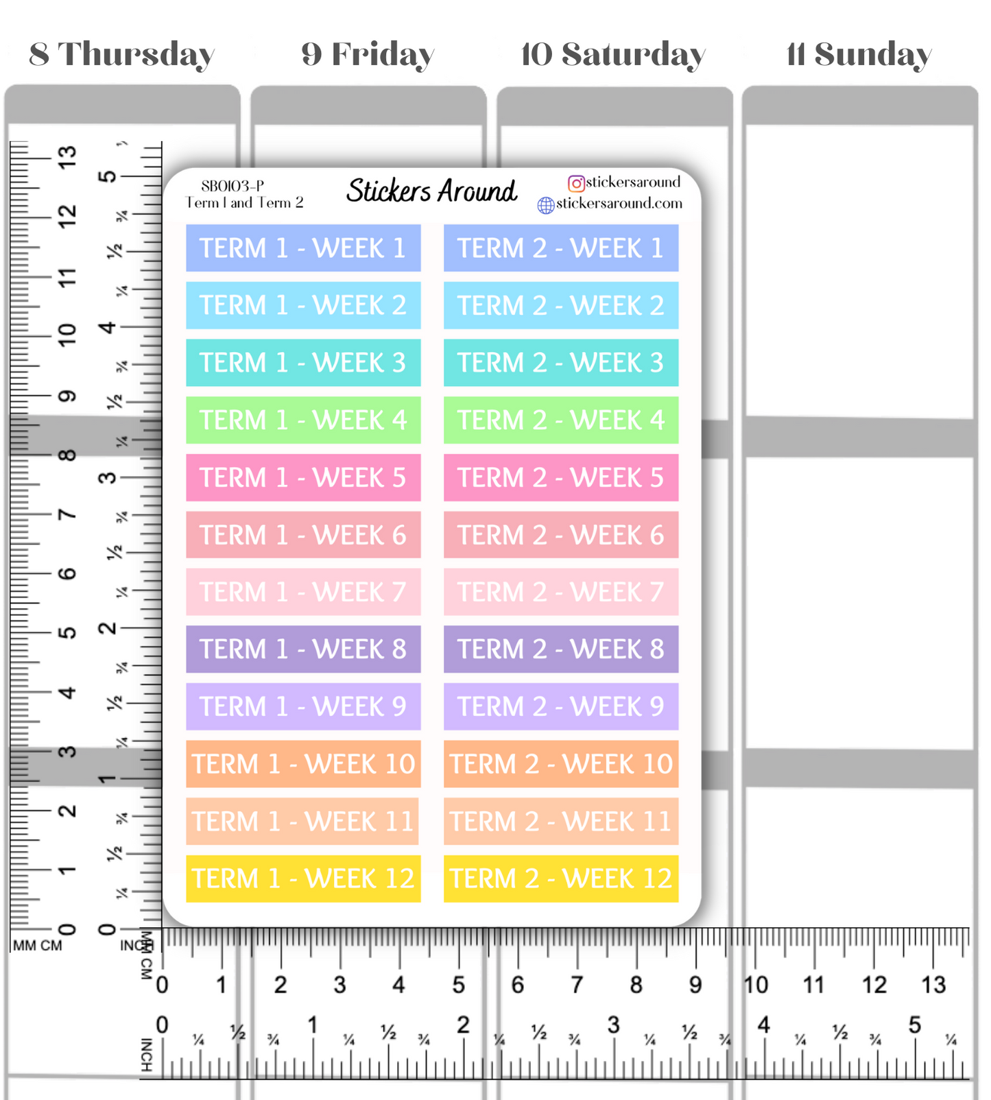 Australian School Term Header Planner Sticker