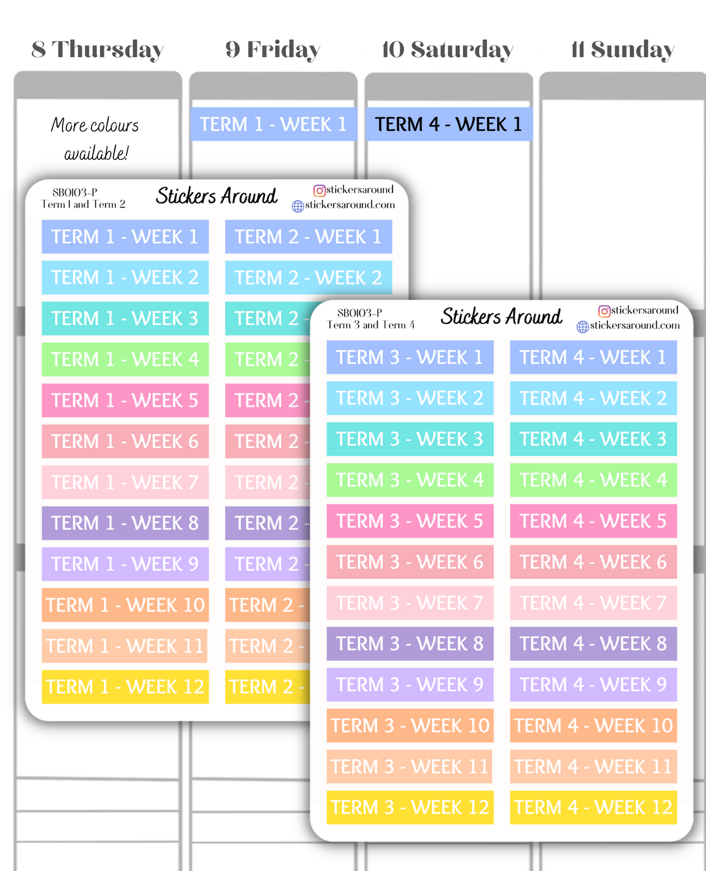 Australian School Term Header Planner Sticker