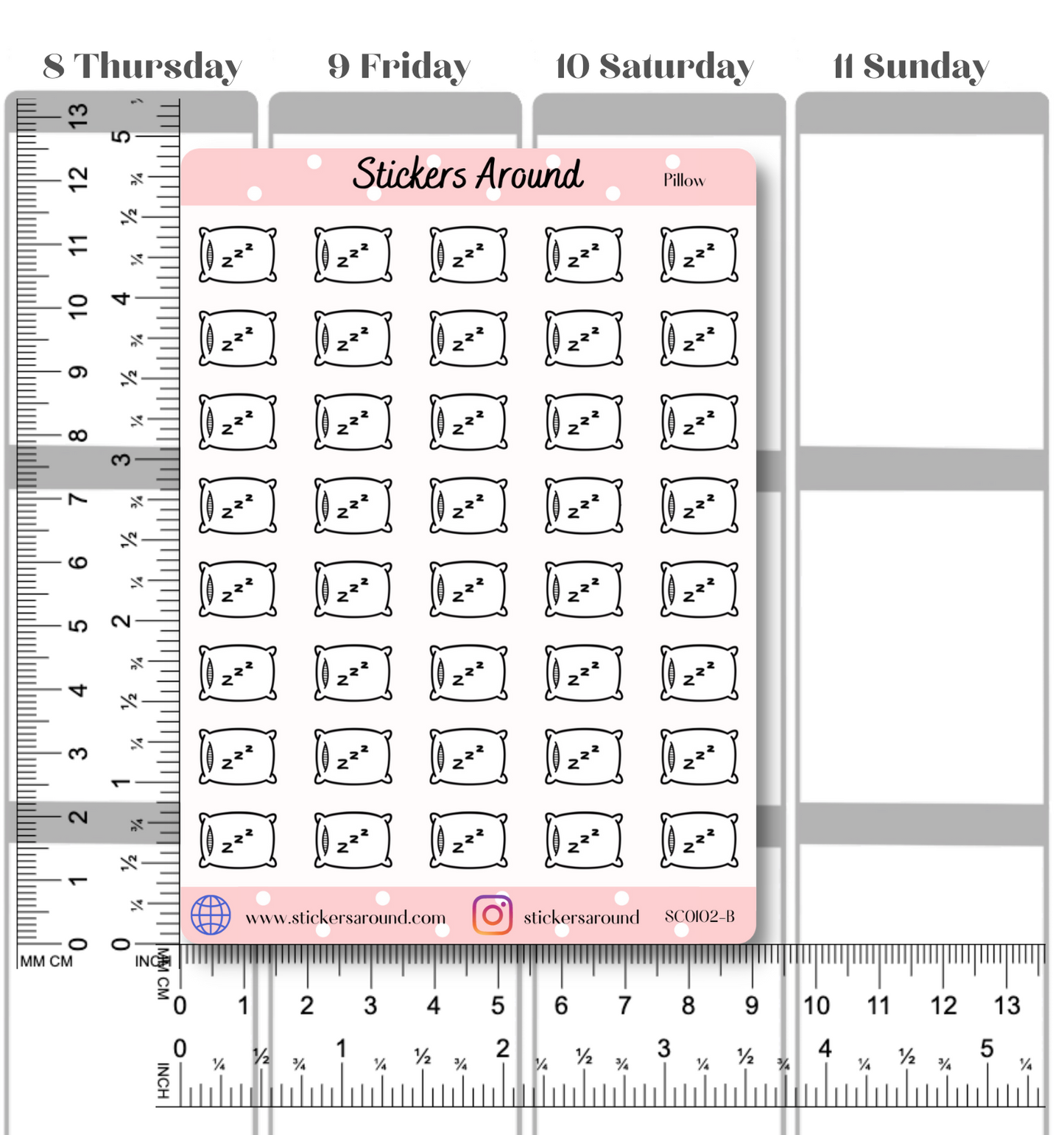 Sleep Pillow Planner Stickers