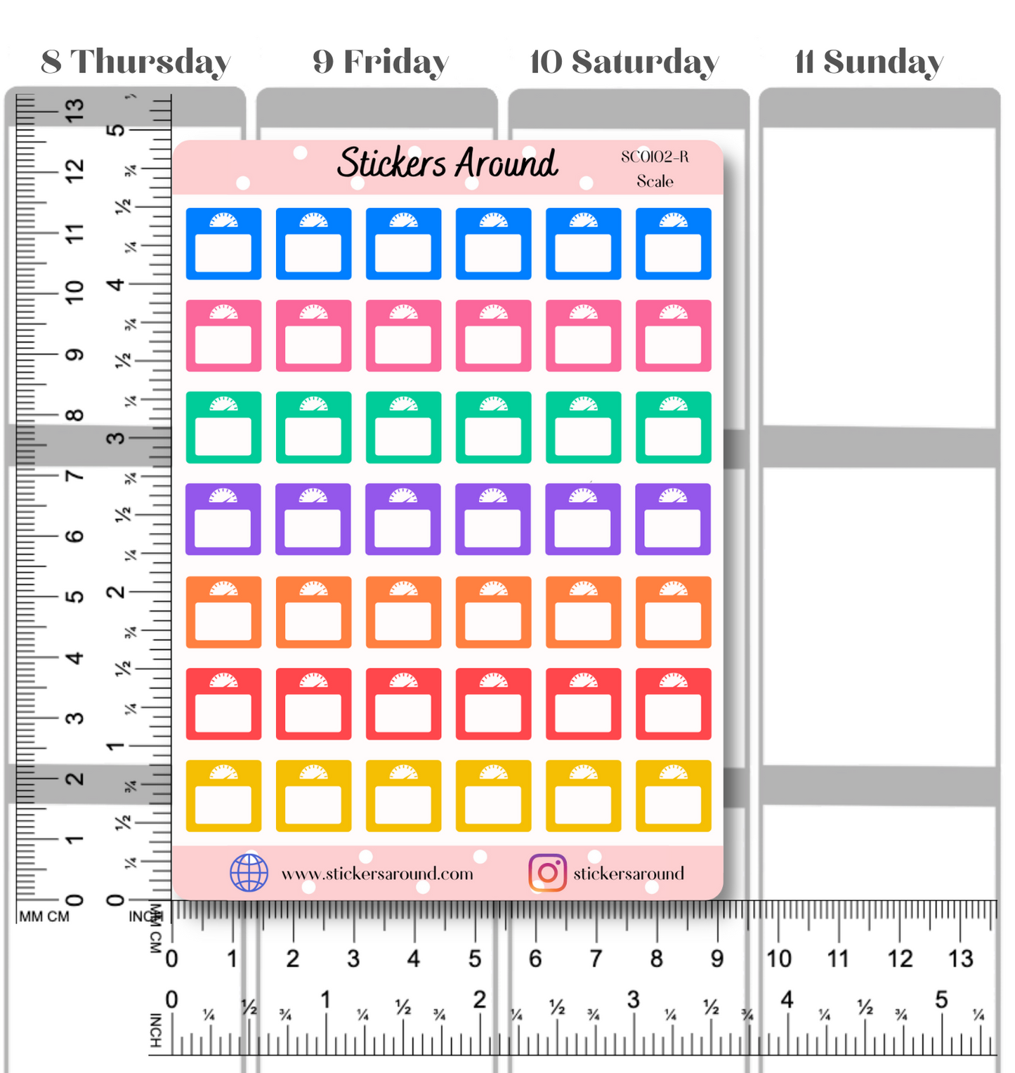 Weight Scale Tracker Planner Sticker
