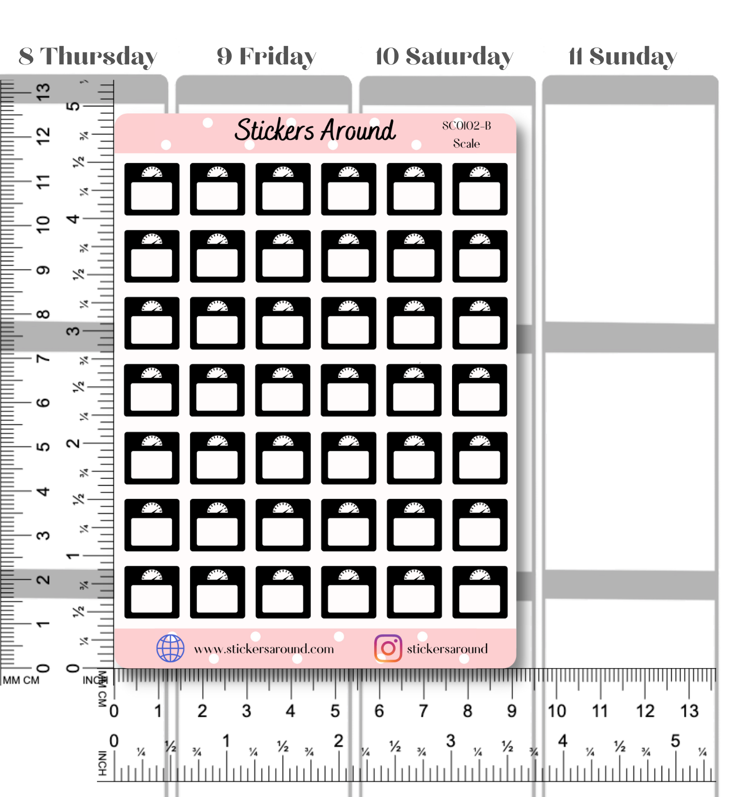 Weight Scale Tracker Planner Sticker