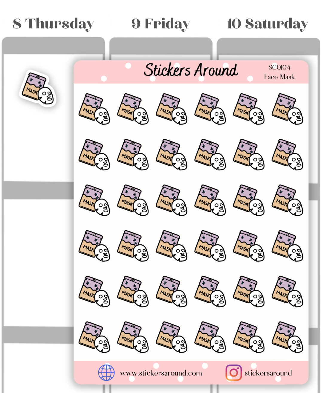 Face Mask Icon Planner Sticker