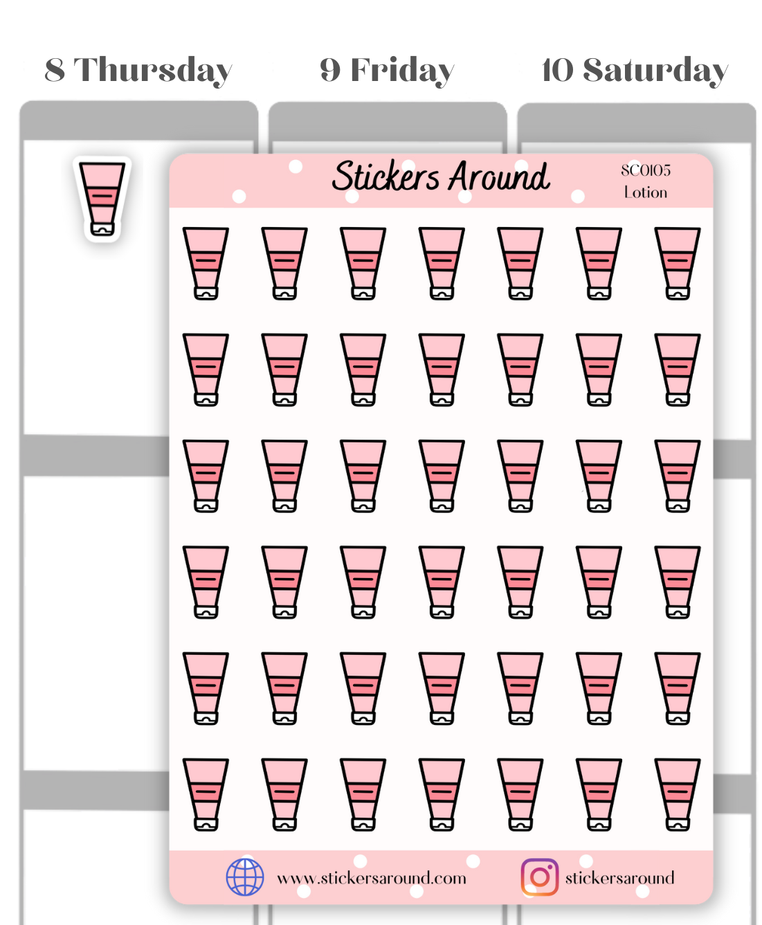 Moisturiser Cream Icon Planner Stickers