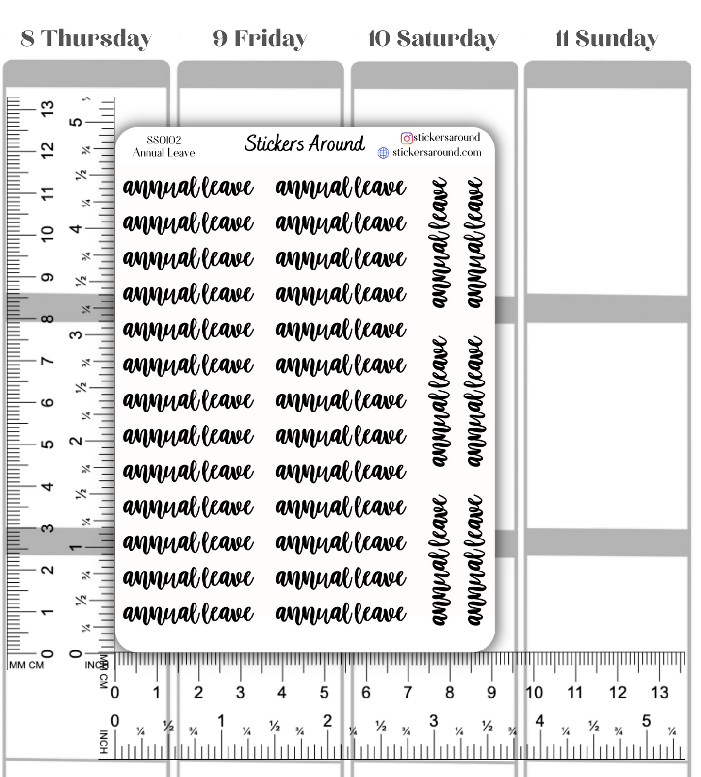 Annual Leave Script Planner Sticker