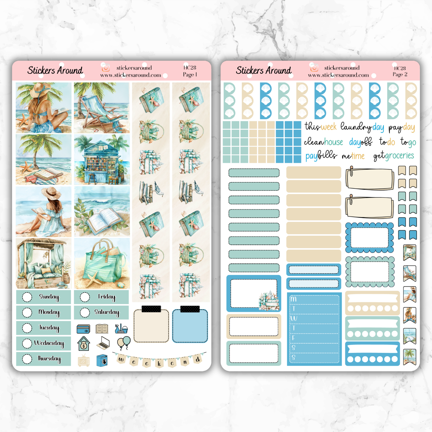 Summer Reading - Hobonichi Cousin Weekly Kit Planner Stickers (New format)