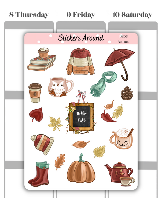 Autumn/Fall Decorative Sticker Sheet