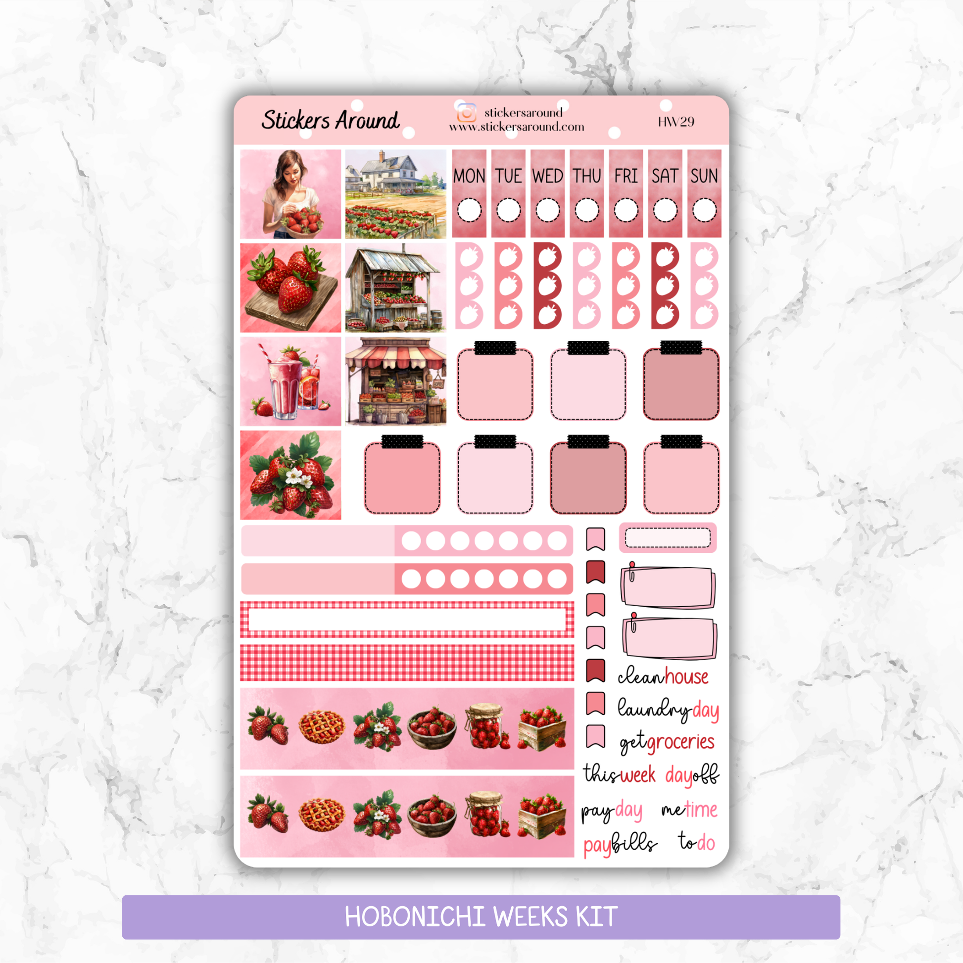 strawberries-hobonichi-weeks-planner-stickers-stickers-around for Free Hobonichi Weeks Printable Stickers Strawberries - Hobonichi Weeks Planner Stickers – Stickers Around for Free Hobonichi Weeks Printable Stickers
