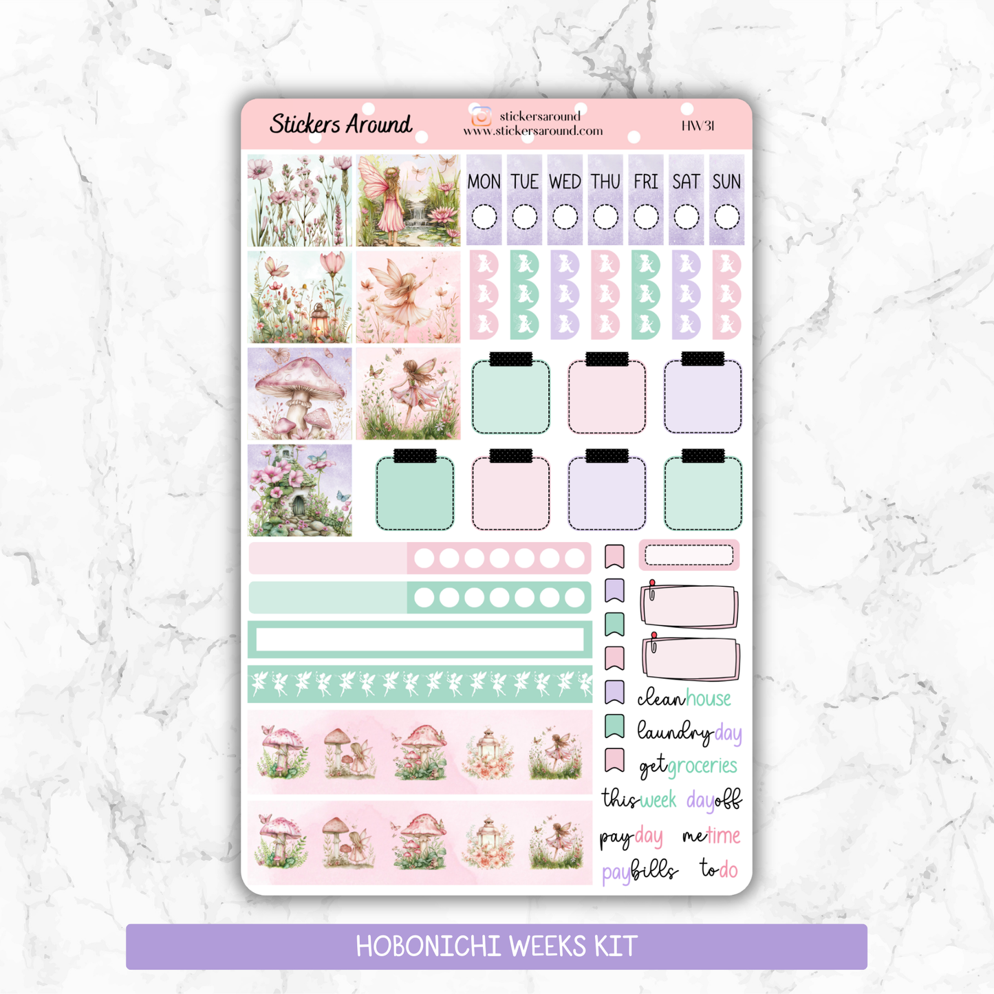 Fairy Garden - Hobonichi Weeks Planner Stickers