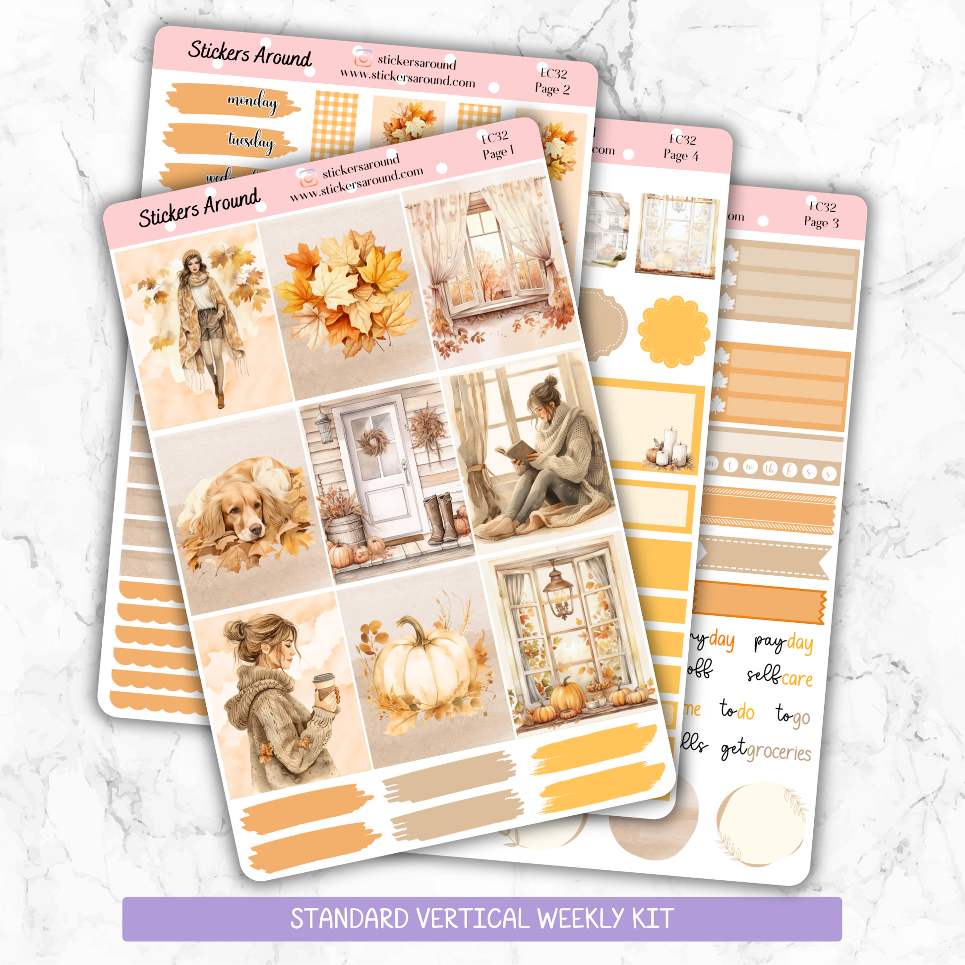 cozy autumn fall planner sticker