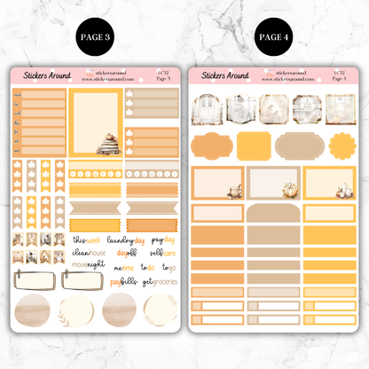 Cozy Autumn/Fall - Vertical Weekly Kit Planner Stickers (New Format)