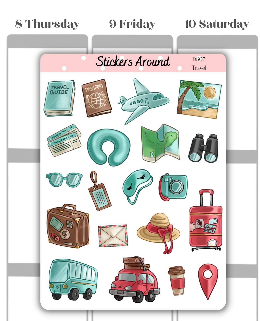 Travel Decorative Sticker Sheet