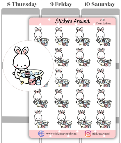 Clean Bathtub Planner Sticker