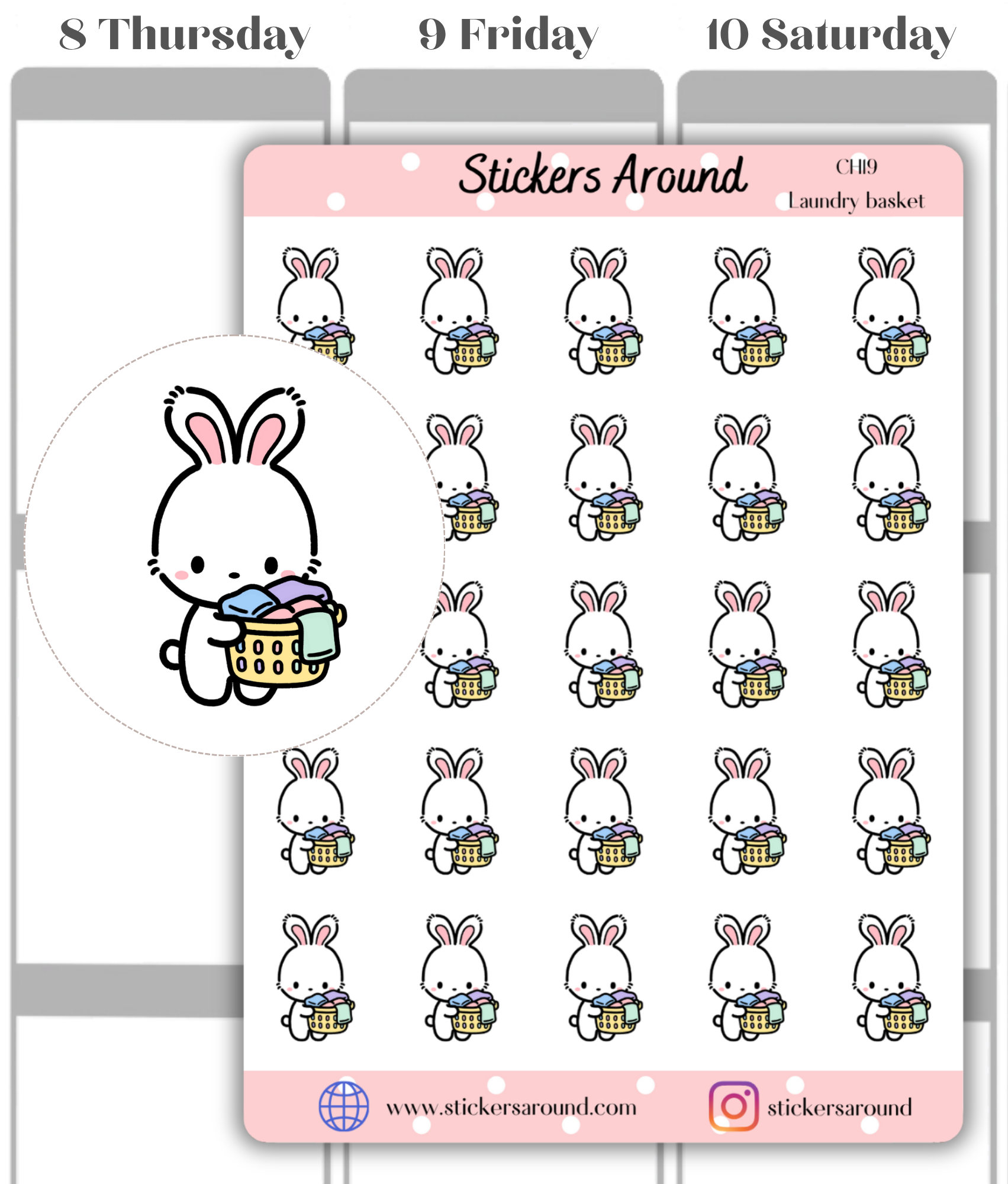 Laundry Basket Planner Sticker