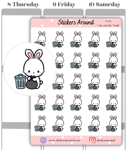 Take out Bin/Trash Planner Sticker