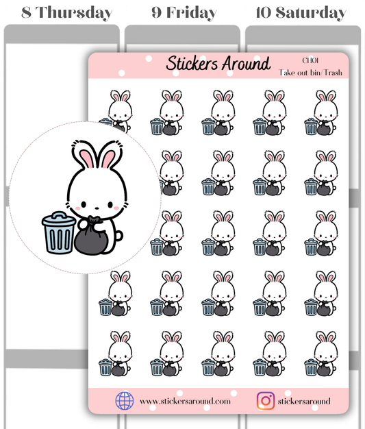 Take out Bin/Trash Planner Sticker