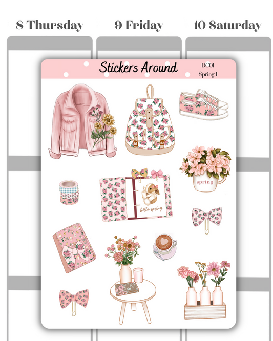 Spring Decorative Sticker Sheet #1