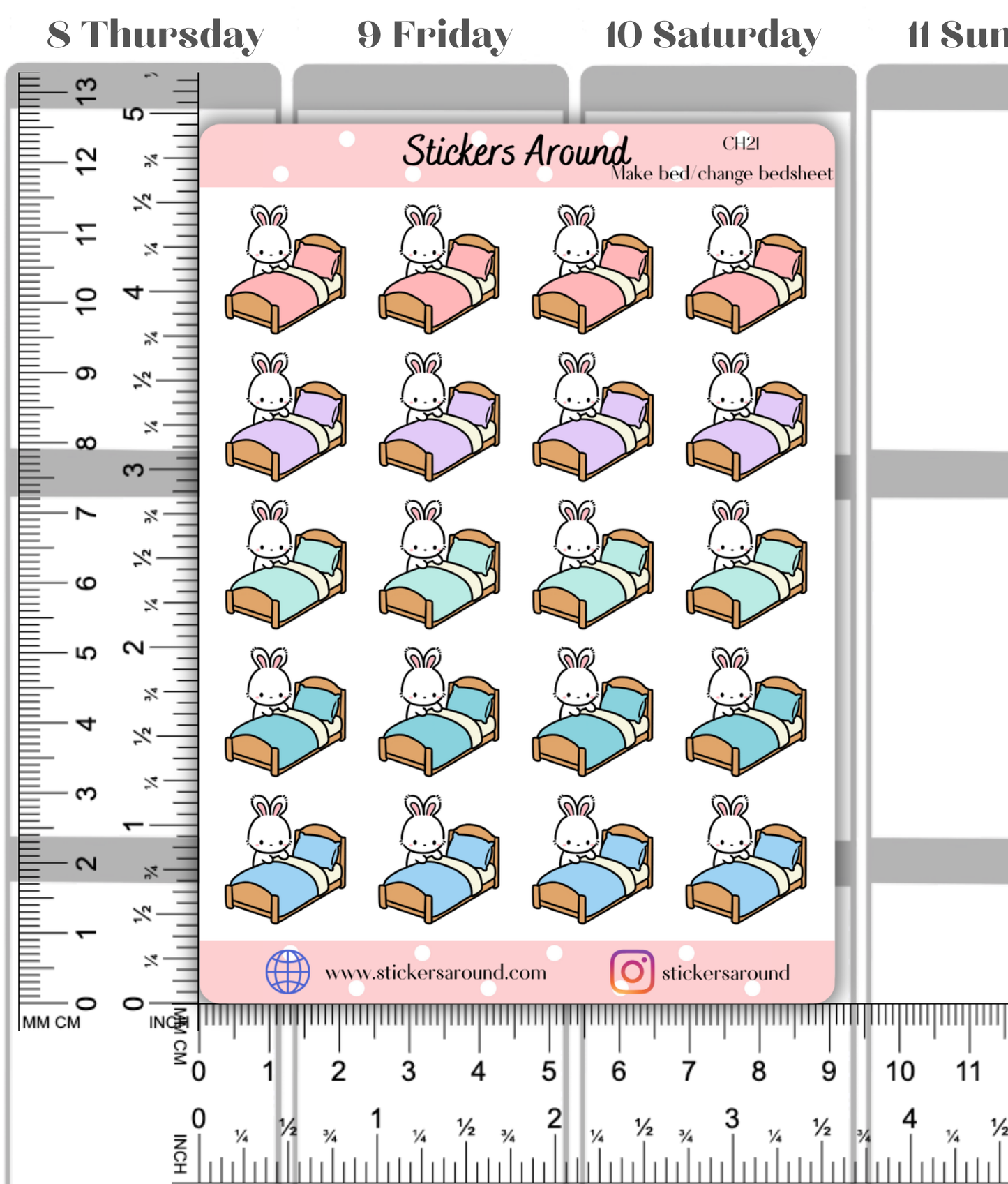 Change Bedsheet Planner Stickers | Make Bed Planner Stickers