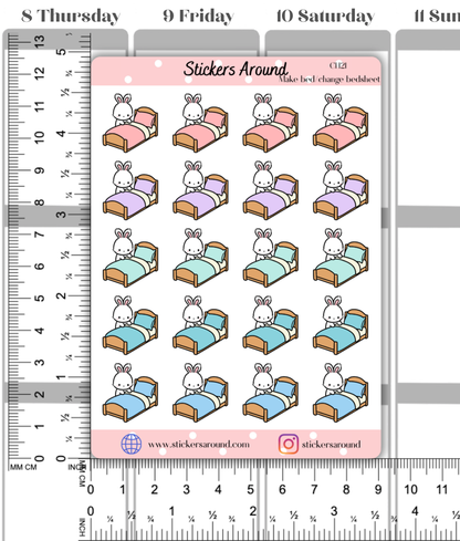 Change Bedsheet Planner Stickers | Make Bed Planner Stickers