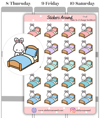 Change Bedsheet Planner Stickers | Make Bed Planner Stickers