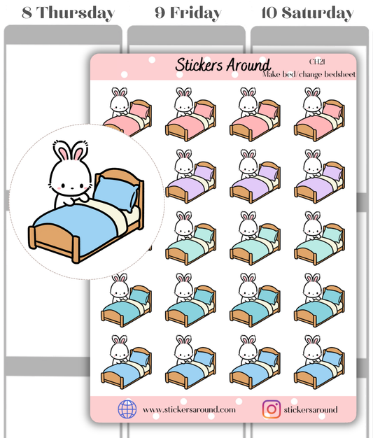 Change Bedsheet Planner Stickers | Make Bed Planner Stickers
