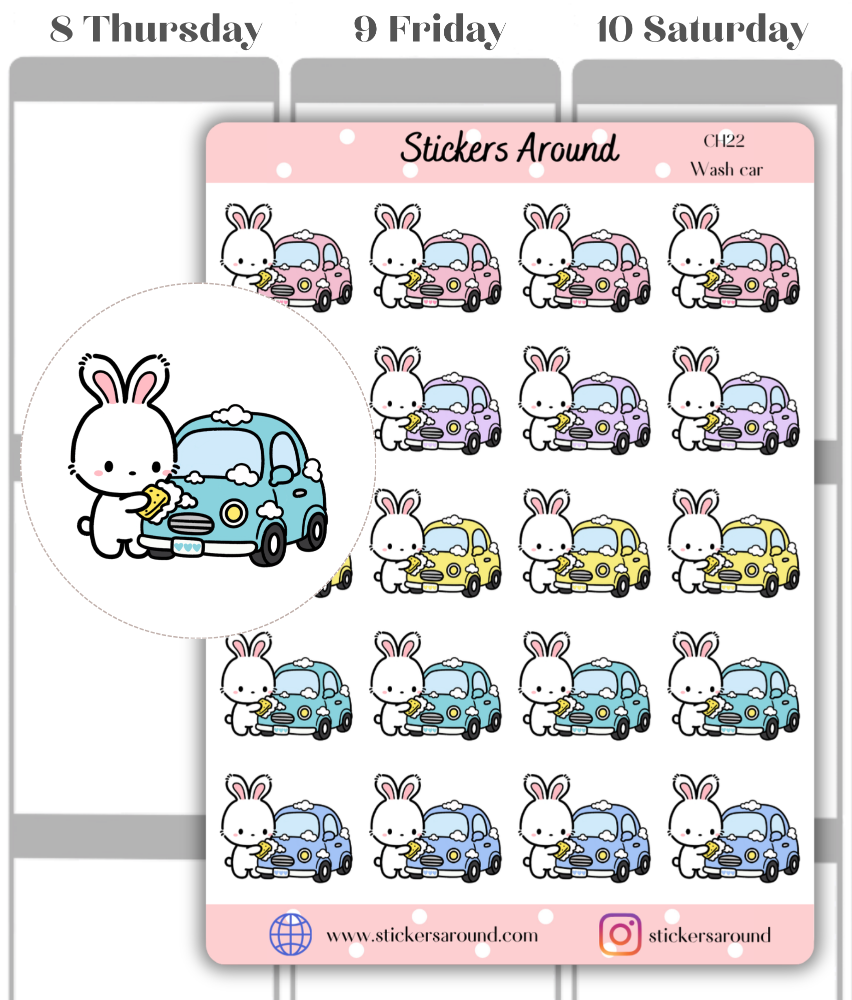 Car Wash Planner Stickers