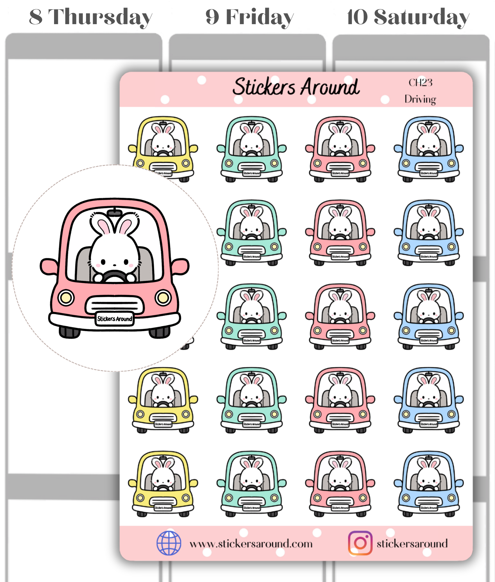 Car Driving Planner Sticker | Road trip Stickers