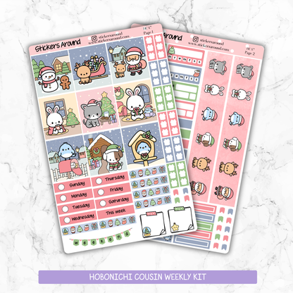 Christmas Eve Hobonichi Cousin Weekly Planner Kit – Kawaii Christmas Planner Stickers